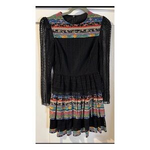 RARE Philosophy di Lorenzo Serafini Dress Black Lace Mini Dress Size 4 / S